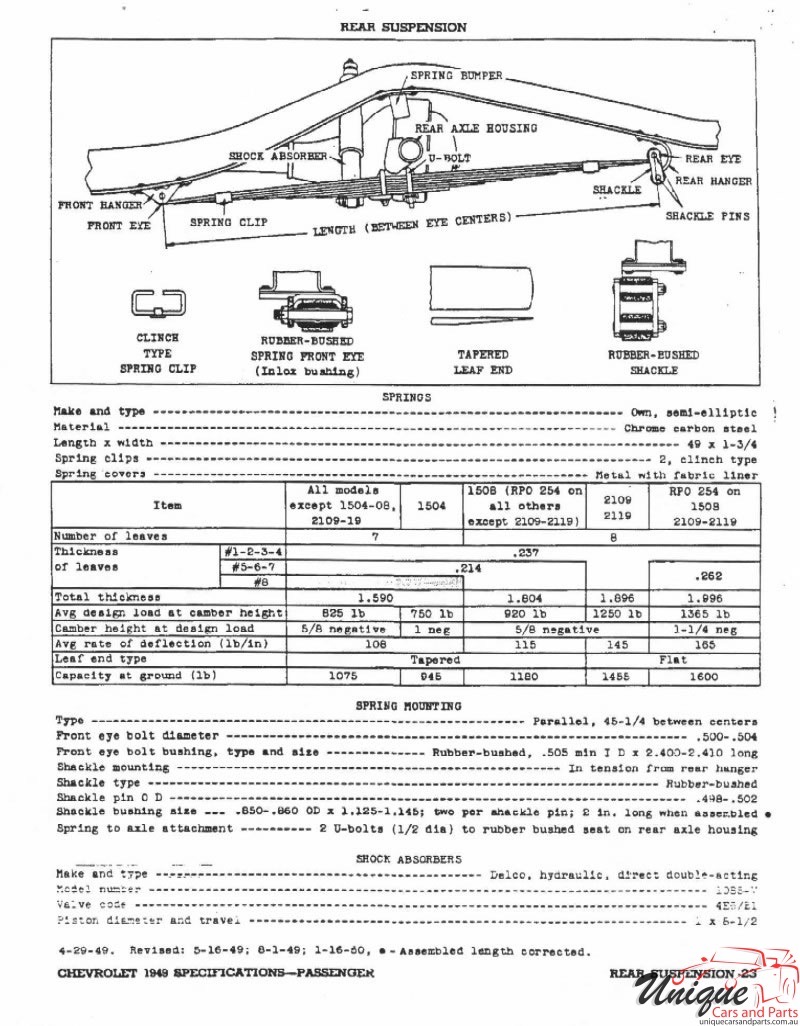 1949 Chevrolet Specifications Page 18
